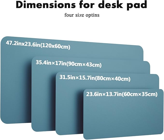 YSAGi Double - Sided Desk Mat, Eco Cork & Leather Desk Protector, Large Mouse Pad & Writing Pad for Office/Home (Sea Blue+Cork, 47.2" x 23.6") | Desk Pads Blotters - TrueDesk