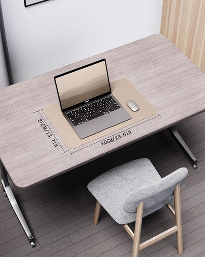 YSAGi Double - Sided Desk Pad, 23.6"x13.7" Leather Desk Mat, Eco Cork Desk Pad Protector, Large Mouse Pad for Desk, Waterproof Desk Blotter Pad, Desk Writing Pad for Office Work/Home(Beige/Cork) | Desk Pads Blotters - TrueDesk