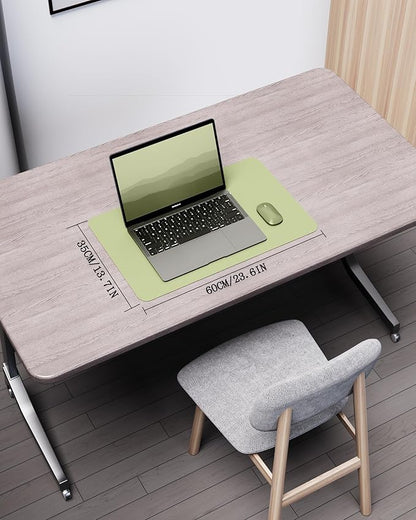 YSAGi Double - Sided Desk Pad, 23.6"x13.7" Leather Desk Mat, Eco Cork Desk Pad Protector, Large Mouse Pad for Desk, Waterproof Desk Blotter Pad, Desk Writing Pad for Office Work/Home(Matcha Green/Cork) | Desk Pads Blotters - TrueDesk