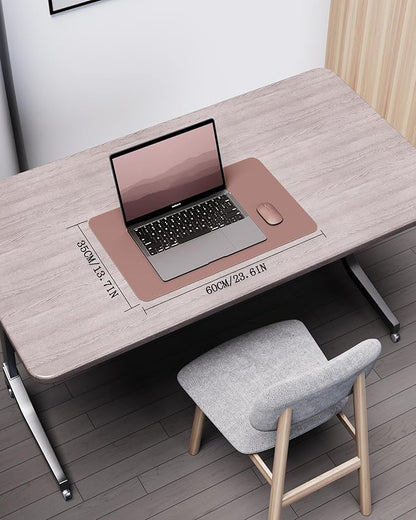 YSAGi Double - Sided Desk Pad, 23.6"x13.7" Leather Desk Mat, Eco Cork Desk Pad Protector, Large Mouse Pad for Desk, Waterproof Desk Blotter Pad, Desk Writing Pad for Office Work/Home(Pale Mauve/Cork) | Desk Pads Blotters - TrueDesk