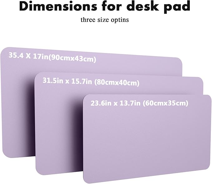 YSAGi Double - Sided Desk Pad, 23.6"x13.7"Leather Desk Mat, Eco Cork Desk Pad Protector,Large Mouse Pad,Waterproof Desk Blotter for Office/Home(Light Purple) | Desk Pads Blotters - TrueDesk