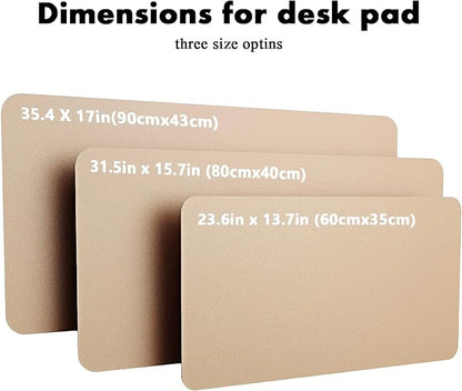 YSAGi Double - Sided Desk Pad, 31.5"x15.7"Leather Desk Mat, Eco Cork Desk Pad Protector,Large Mouse Pad,Waterproof Desk Blotter for Office/Home(Apricot) | Desk Pads Blotters - TrueDesk