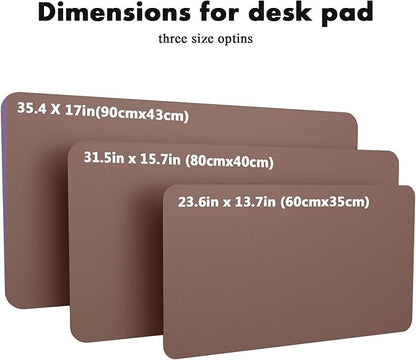 YSAGi Double - Sided Desk Pad, 31.5"x15.7"Leather Desk Mat, Eco Cork Desk Pad Protector,Large Mouse Pad,Waterproof Desk Blotter for Office/Home(Chocolate) | Desk Pads Blotters - TrueDesk
