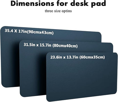 YSAGi Double - Sided Desk Pad, 31.5"x15.7"Leather Desk Mat, Eco Cork Desk Pad Protector,Large Mouse Pad,Waterproof Desk Blotter for Office/Home(Dark Blue) | Desk Pads Blotters - TrueDesk