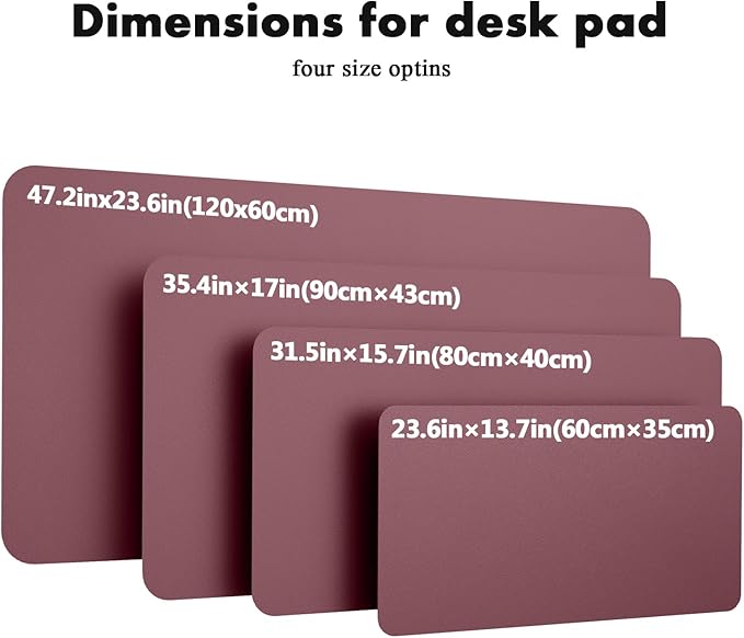 YSAGi Double - Sided Desk Pad, 31.5"x15.7"Leather Desk Mat, Eco Cork Desk Pad Protector,Large Mouse Pad,Waterproof Desk Blotter for Office/Home(Dark Pink) | Desk Pads Blotters - TrueDesk
