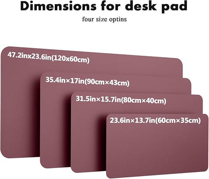 YSAGi Double - Sided Desk Pad, 31.5"x15.7"Leather Desk Mat, Eco Cork Desk Pad Protector,Large Mouse Pad,Waterproof Desk Blotter for Office/Home(Dark Pink) | Desk Pads Blotters - TrueDesk