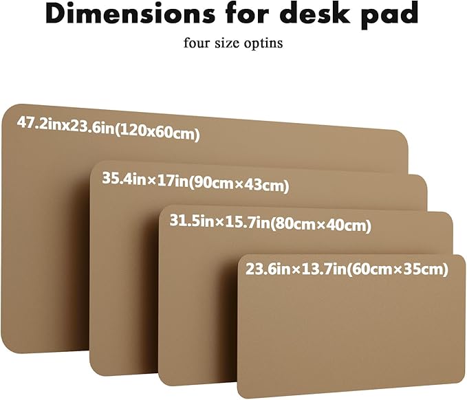 YSAGi Double - Sided Desk Pad, 31.5"x15.7"Leather Desk Mat, Eco Cork Desk Pad Protector,Large Mouse Pad,Waterproof Desk Blotter for Office/Home(Khaki) | Desk Pads Blotters - TrueDesk