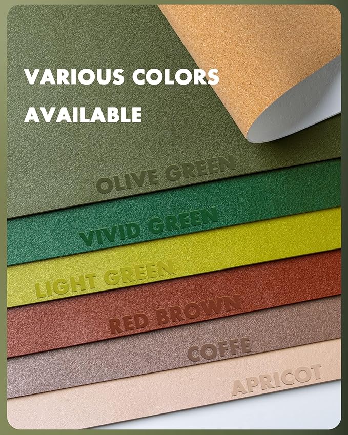 YSAGi Double - Sided Desk Pad, 31.5"x15.7"Leather Desk Mat, Eco Cork Desk Pad Protector,Large Mouse Pad,Waterproof Desk Blotter for Office/Home(Olive Green) | Desk Pads Blotters - TrueDesk