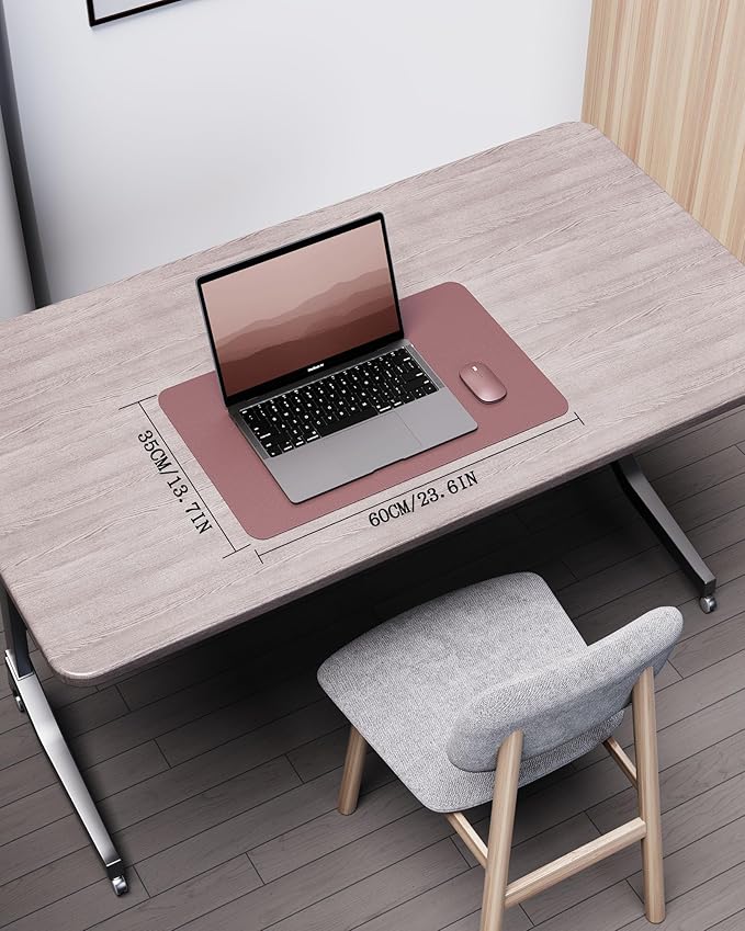 YSAGi Double - Sided Desk Pad, Leather Desk Mat, Eco Cork Desk Pad Protector, Large Mouse Pad for Desk, Waterproof Desk Blotter Pad, Desk Writing Pad for Office Work&Home(23.6"x13.7",Cork+Dark Pink) | Desk Pads Blotters - TrueDesk