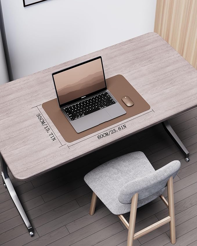 YSAGi Double - Sided Desk Pad, Leather Desk Mat, Eco Cork Desk Pad Protector, Large Mouse Pad for Desk, Waterproof Desk Blotter Pad, Desk Writing Pad for Office Work/Home(23.6"x13.7",Coffee+Cork) | Desk Pads Blotters - TrueDesk