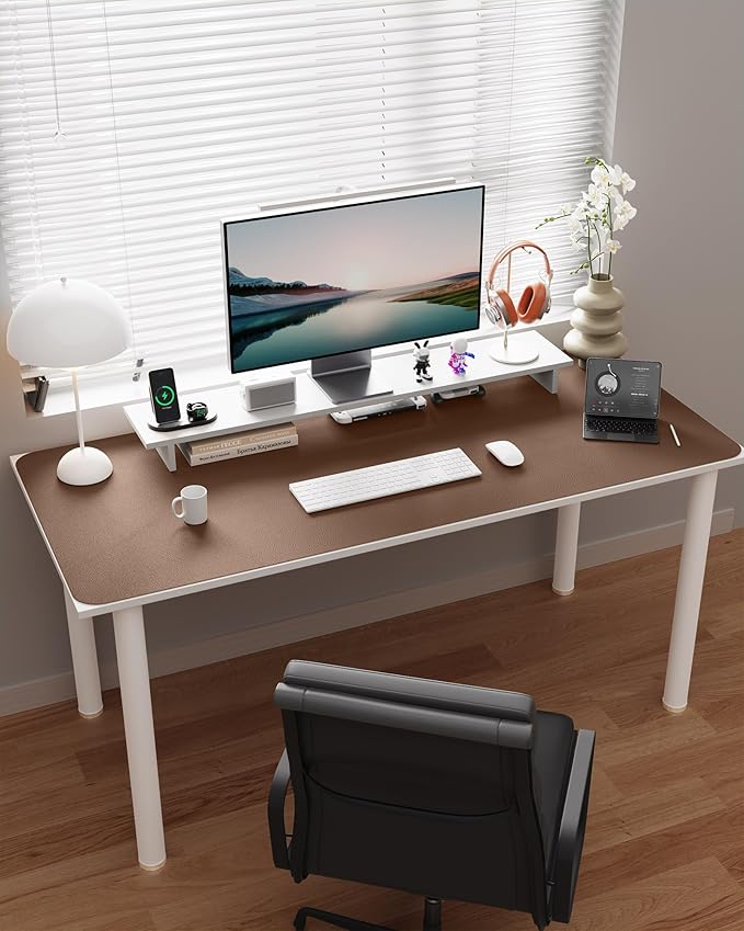 YSAGi Double - Sided Desk Pad, Leather Desk Mat, Eco Cork Desk Pad Protector,Large Mouse Pad,Waterproof Desk Blotter for Office/Home (Coffee+Cork, 47.2" x 23.6") | Desk Pads Blotters - TrueDesk