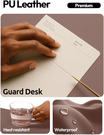 YSAGi Leather Desk Protector, Office Mat, Large Mouse Mat, Non - Slip PU Leather Blotter, Laptop Desk, Waterproof Writing Pad for Office and Home (Chocolate, 47" x 17") | Desk Pads Blotters - TrueDesk