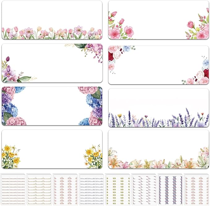 Zhanmai 1200 Pieces Address Labels Assorted Colored Labels Printable Address Stickers for Return Mailing Shipping Coding Message 1 x 2.63 Inch (White,Flowers) | Address Labels - TrueDesk