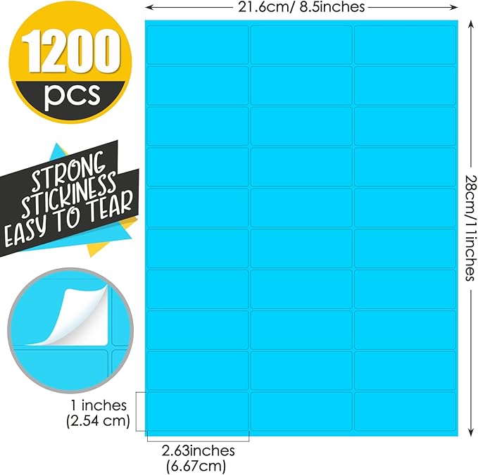 Zhanmai 1200 Pieces Assorted Fluorescent Address Labels Neon Fluorescent Colored Labels Printable Address Stickers for Return Mailing Shipping Coding Message(1 x 2.63 Inch) | Address Labels - TrueDesk