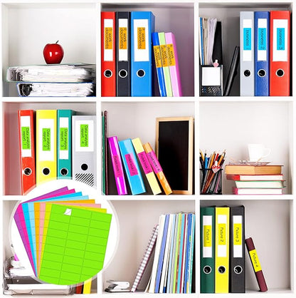 Zhanmai 1200 Pieces Assorted Fluorescent Address Labels Neon Fluorescent Colored Labels Printable Address Stickers for Return Mailing Shipping Coding Message(1 x 2.63 Inch) | Address Labels - TrueDesk